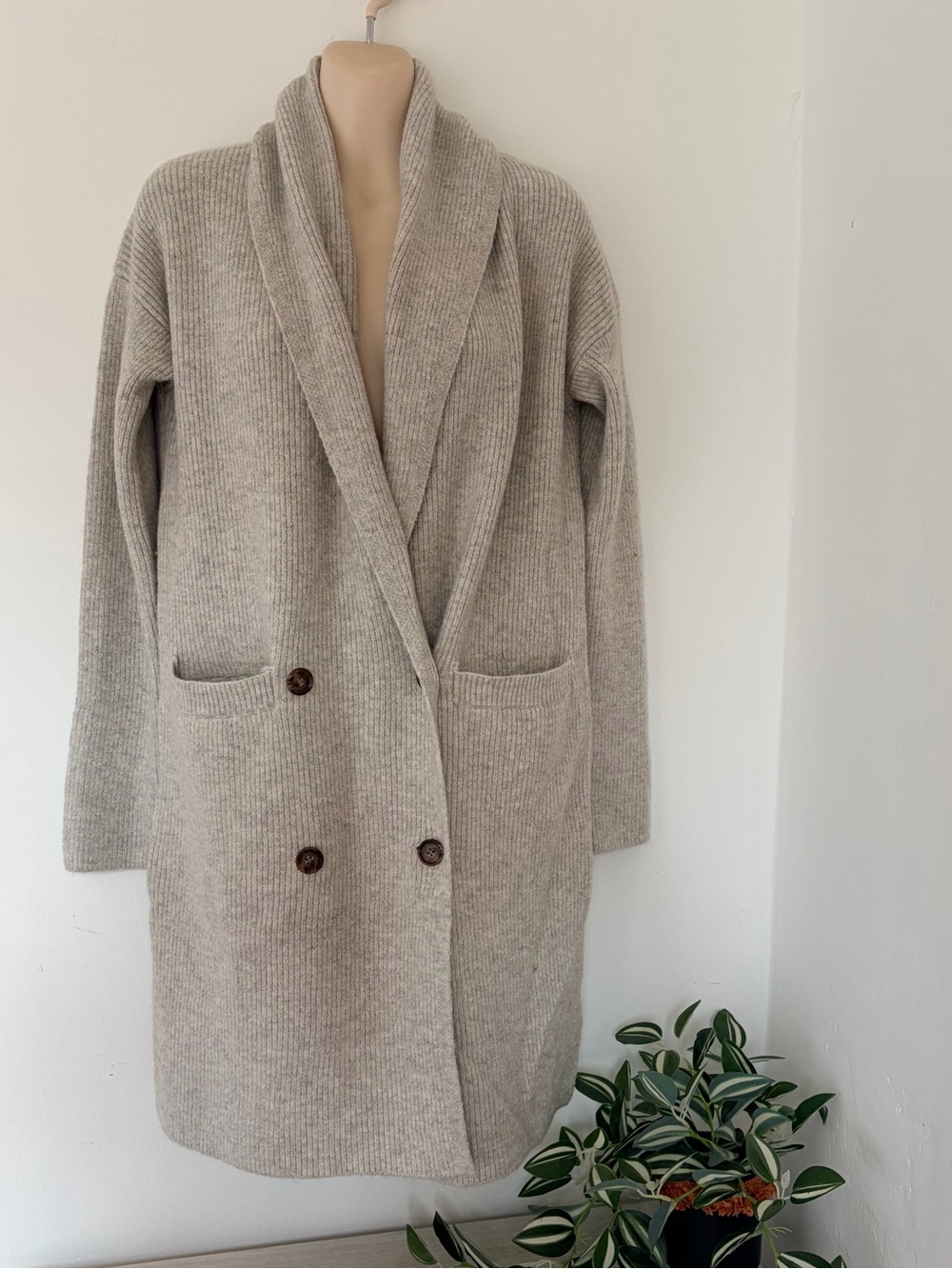 NWT Gray J.Crew Double Breasted Cardigan Coat Merino Alpaca SOFT Runs Big XXS
